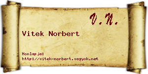 Vitek Norbert névjegykártya