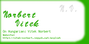 norbert vitek business card